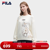 FILA 冬季 斐乐官方女子编织衫 时尚 休闲宽松套头猫猫毛衣