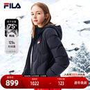 FILA斐乐女子运动羽绒服秋冬季 连帽保暖休闲上衣外套 百搭鸭绒短款