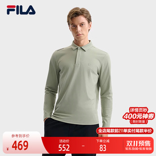 FILA 斐乐官方男子针织长袖POLO衫2025冬季新款时尚休闲基础上衣