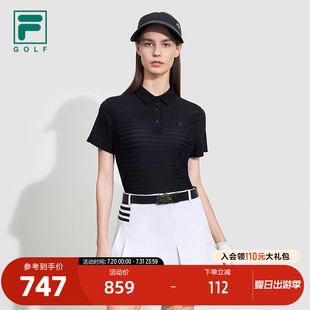 高尔夫球运动针织上衣 FILA 斐乐官方女子短袖 POLO衫 2023夏季
