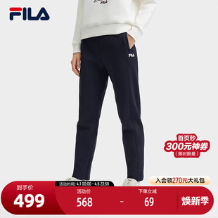 舒适加绒直口休闲裤 FILA 时尚 新款 斐乐官方女士针织长裤 2024冬季