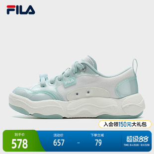 FILA 斐乐官方女鞋BURGER ICE复古帆布鞋2025秋季新款时尚休闲鞋