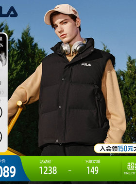 FILA 斐乐官方情侣款羽绒马甲2025冬季新款时尚休闲保暖立领外套