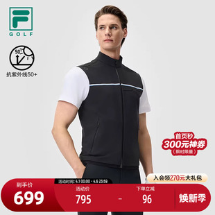 新款 FILA 斐乐官方男士 针织马甲2025夏季 上衣 高尔夫运动防晒无袖