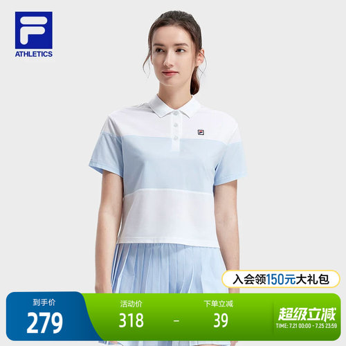 FILA斐乐针织短袖POLO衫女