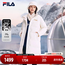 简约过膝连帽上衣保暖女外套 休闲时尚 FILA斐乐女士长款 羽绒服冬季