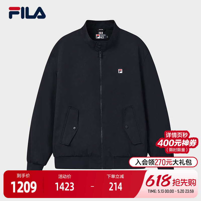 FILA 斐乐官方男士梭织外套2026春新款日常休闲上衣宽松立领夹克