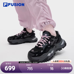 FILA FUSION斐乐潮牌女鞋BIANCO厚底潮鞋2025冬新款硬糖鞋老爹鞋