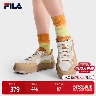 FILA 斐乐官方女鞋BURGER复古帆布鞋2025秋新款汉堡鞋时尚休闲鞋