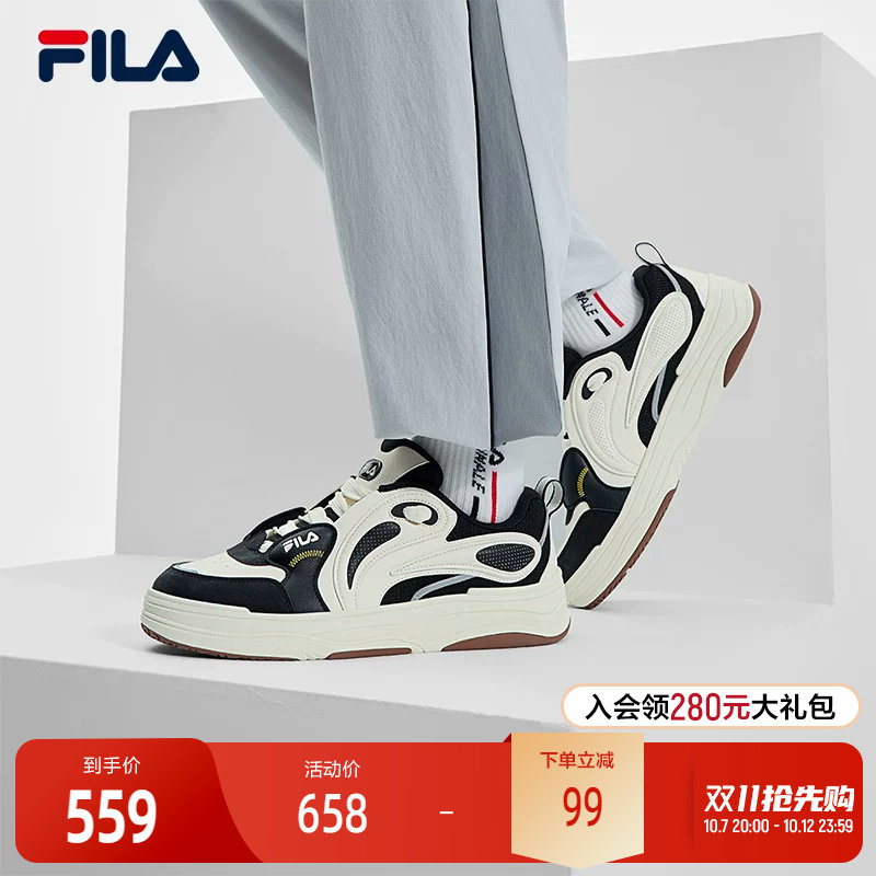 FILA 斐乐官方男鞋VIBE复古板鞋2025春新款律动鞋时尚休
