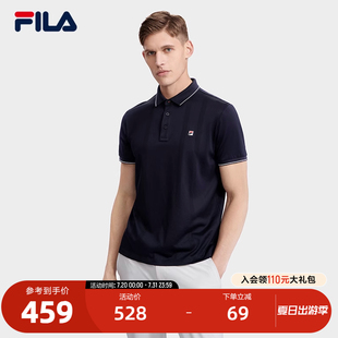 商务简约休闲翻领上衣 FILA斐乐官方针织短袖 POLO衫 夏季 新款