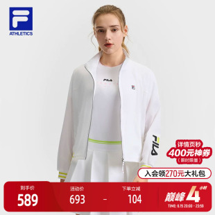 FILA 斐乐官方女士梭织外套2025夏新款网球运动简约宽松立领上衣