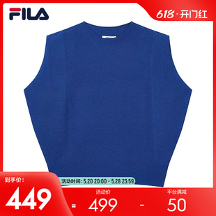 运动上衣 女2022夏季 编织衫 无袖 FILA Emerald斐乐编织衫