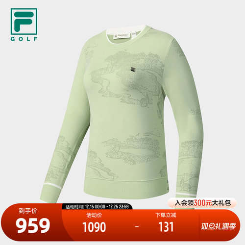 FILA 斐乐官方女子编织衫2025冬新款高尔夫运动简约基础套头毛衣