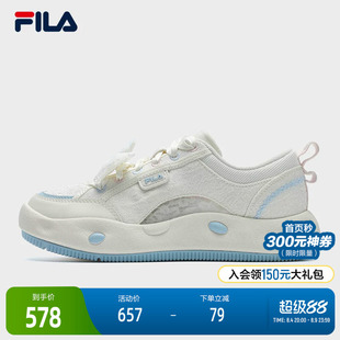 FILA 斐乐官方女鞋COOKIES LS复古帆布鞋2025夏新款曲奇鞋休闲鞋