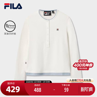 2025冬新款 时尚 经典 FILA 亨利衫 衫 休闲修身 斐乐官方女子针织长袖