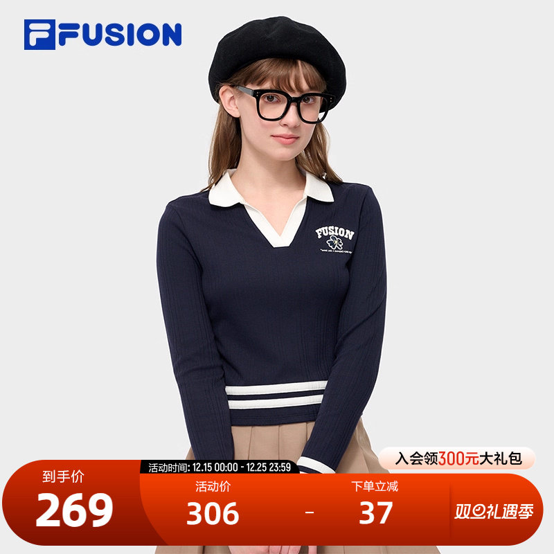 FILAFUSION斐乐女子长袖POLO