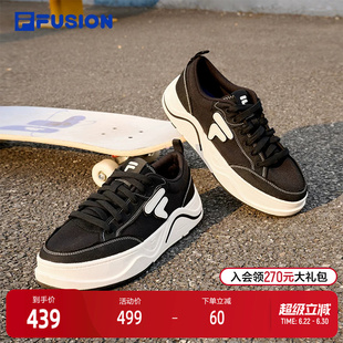 章昊同款 FILA FUSION斐乐男鞋2025夏季厚底帆布鞋运动鞋轻便板鞋