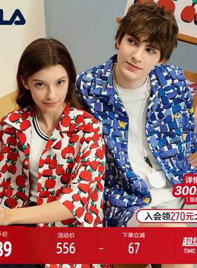 FILA X TIM LAHAN 斐乐情侣款梭织短袖衬衫2025夏季新款满印上衣