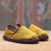 保暖一脚蹬妈妈鞋 女冬季 纯棉花更养脚 香云纱纯手工千层底棉鞋