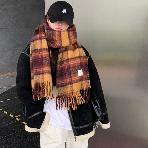 Японский демисезонный шарф из искусственного меха, удерживающая тепло коричневая накидка, коллекция 2023