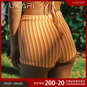 Yukari swim泳裤女防走光高腰平角内裤泡温泉女士单件泳衣四角