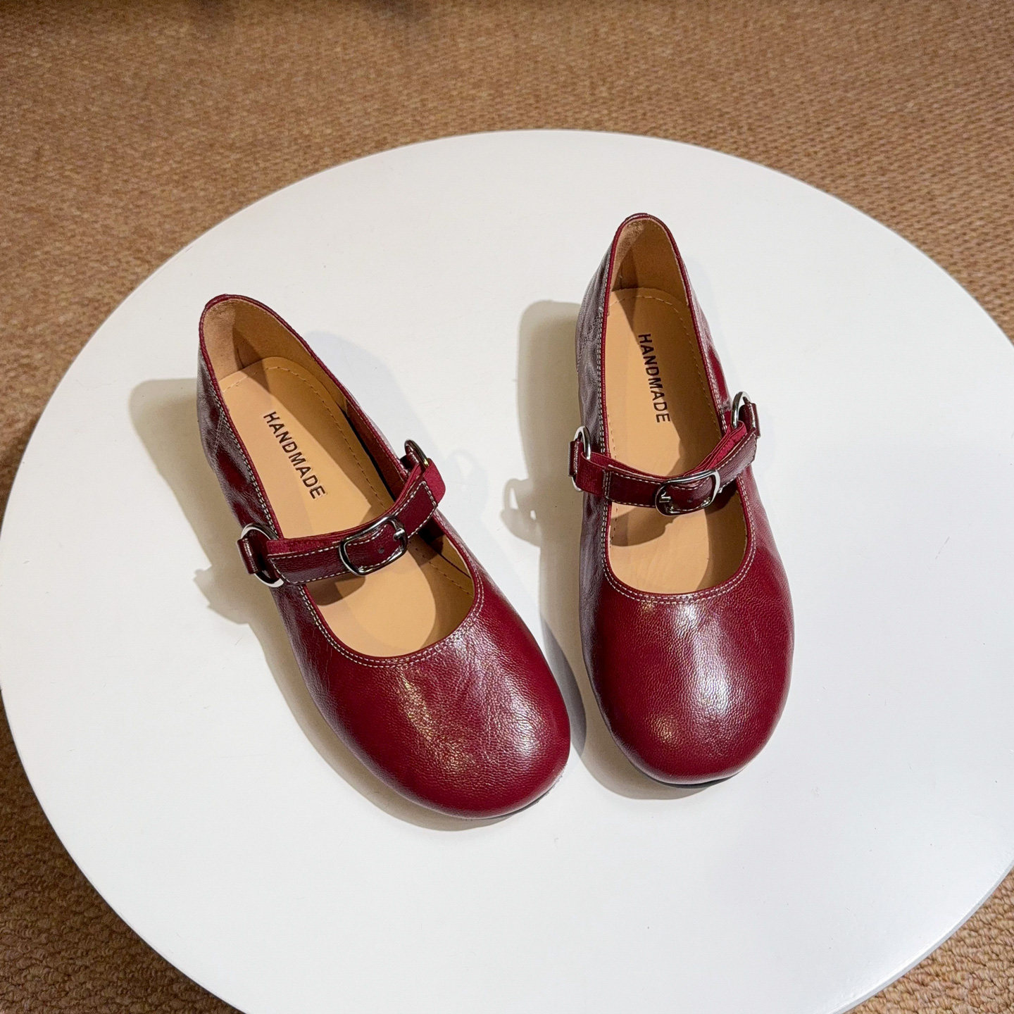 2026新款春真皮复古玛丽珍鞋女红色平底内增高一字带单鞋大码4142,女鞋,玛丽珍鞋,淘宝优惠券,粉丝福利购,淘宝优惠卷