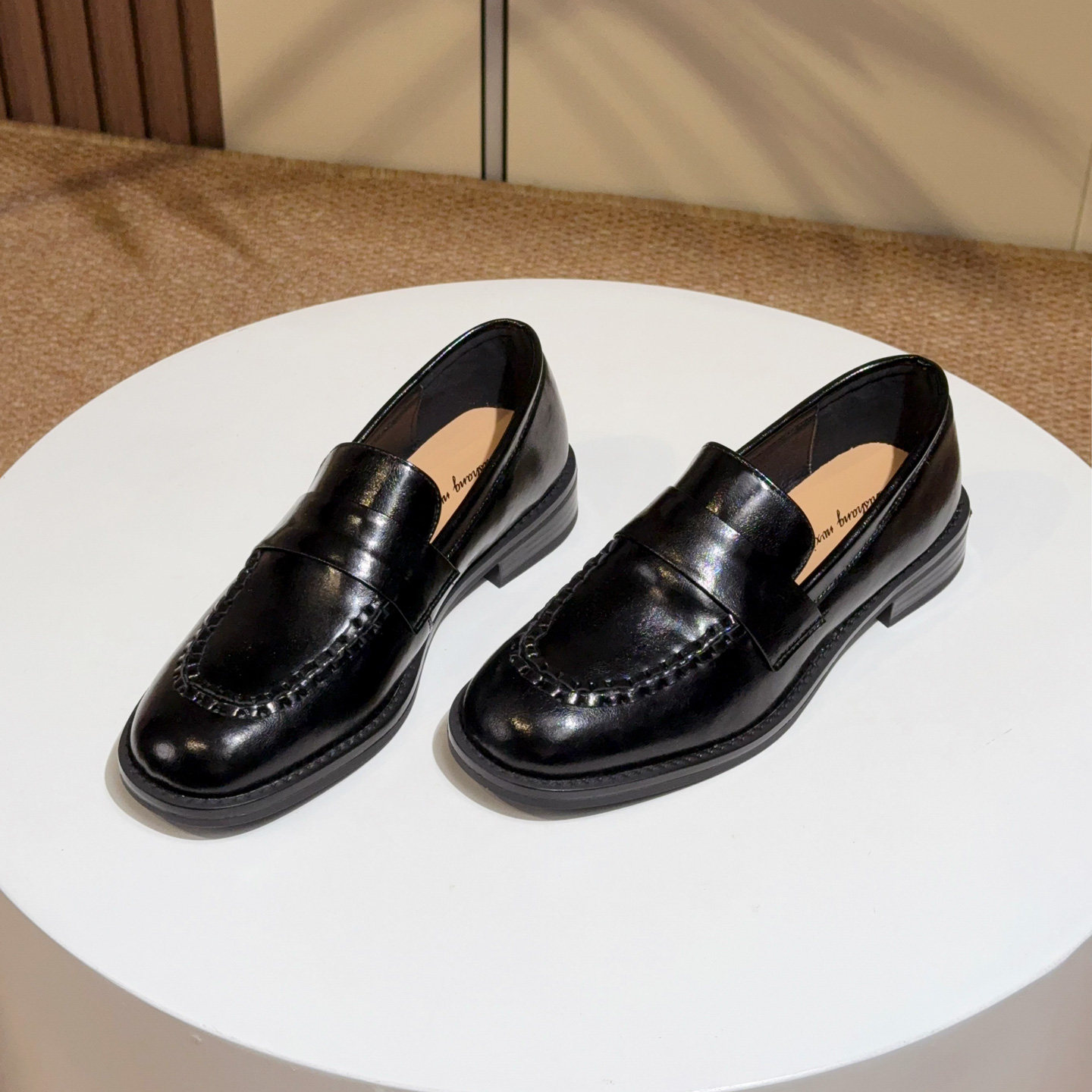 真皮英伦风一脚蹬简约乐福鞋女低跟豆豆鞋深口单鞋通勤百搭小皮鞋,女鞋,乐福鞋（豆豆鞋）,淘宝优惠券,粉丝福利购,淘宝优惠卷