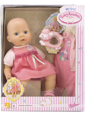 夏芙Zapf Baby Annabell配绵羊手偶手环换装安娜安抚仿真娃娃36CM