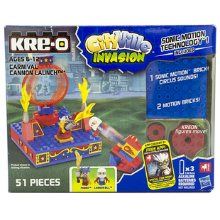 VILLE CITY INVASION声效旋转狂欢节发射台城市积木 孩之宝KRE