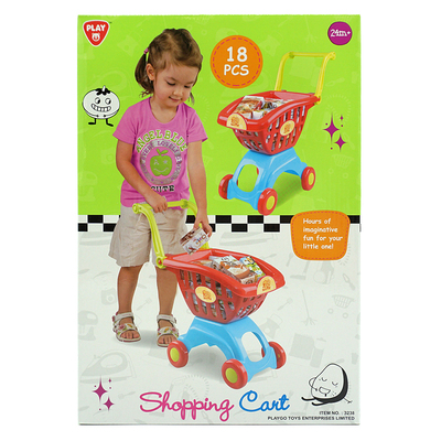 shopping cart 儿童仿真食物盒子超市手推车购物车女孩过家家玩具