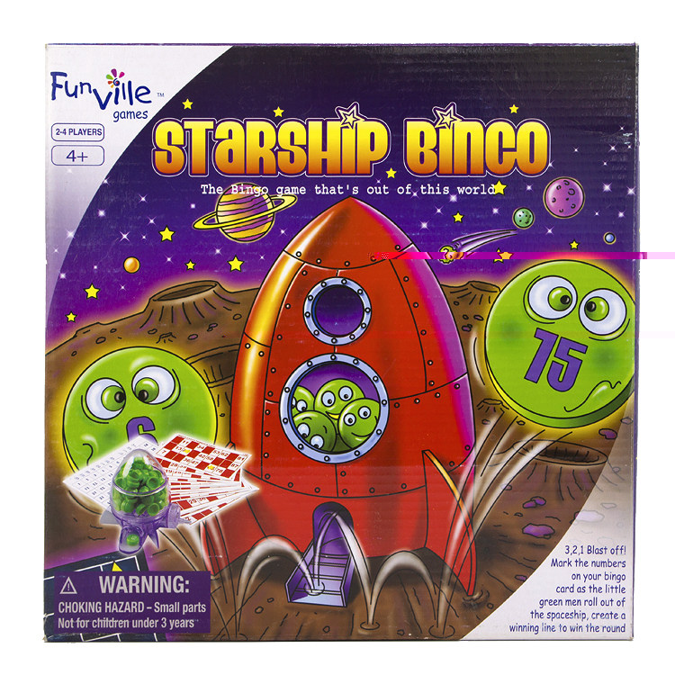 FUNVILLE STARSHIP BINCO 外空飞船火箭数字卡片配对益智桌游玩具