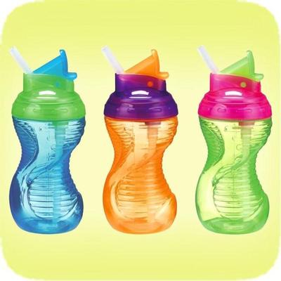 麦奇肯Munchkin婴幼儿童安全易握防滑防漏水隐藏翻盖式软吸管水杯