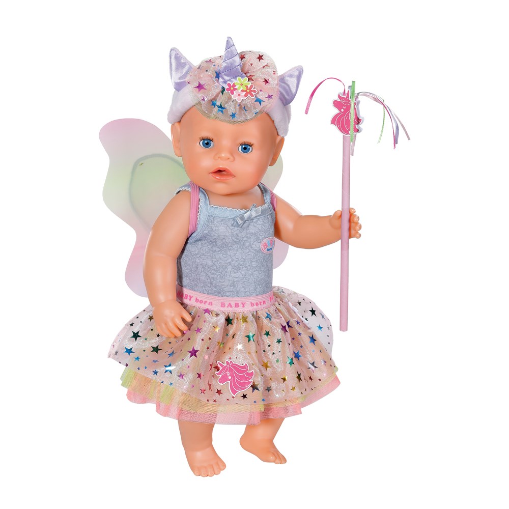 Zapf夏芙baby born仿真娃娃配件儿童裙亲子装蝴蝶翅膀独角兽发箍