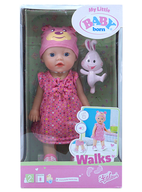 Zapf夏芙Baby Born邦邦手脚摆动感应走路叫爸爸妈妈声效仿真娃娃