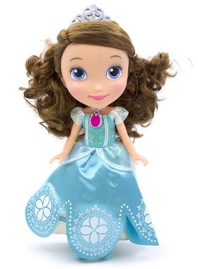 迪士尼 sofia the first 新时尚长发梳头皇冠苏菲亚公主娃娃28cm