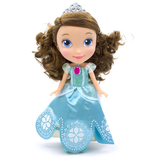 迪士尼 sofia the first 新时尚长发梳头皇冠苏菲亚公主娃娃28cm