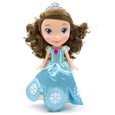 迪士尼 sofia the first 新时尚长发梳头皇冠苏菲亚公主娃娃28cm