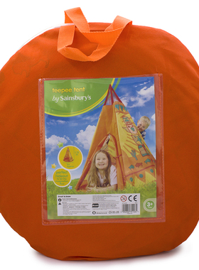 teepee tent圆锥形尖顶折叠自动弹开儿童游戏屋帐篷by sainsburys