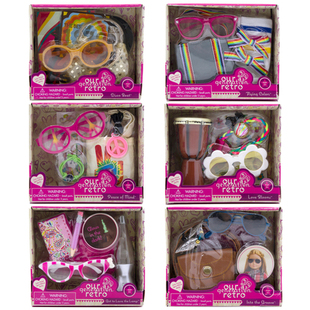 Our Generation偶季18寸娃娃retro配件复古手袋太阳眼镜夜光灯袜