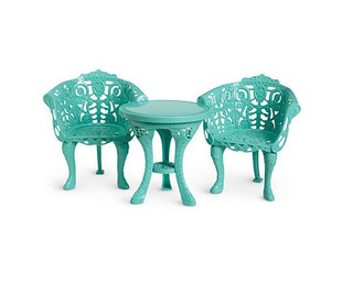 American Girl 美国女孩 吉恩 配件仿真娃娃配套精美金属桌椅