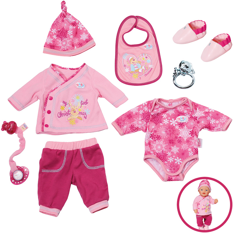 夏芙Zapf Baby born配件25周年圣诞特别版衣服8件套43cm仿真娃娃