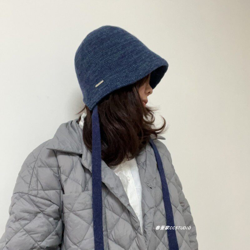 2025独特超好看帽子倪妮同款羊毛针织盆帽日本大头围飘带渔夫帽女,服饰配件/皮带/帽子/围巾,帽子,淘宝优惠券,粉丝福利购,淘宝优惠卷