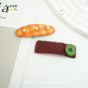 饰宝宝发夹 夹手工编织毛线发夹儿童发夹百搭装 森系手作双款