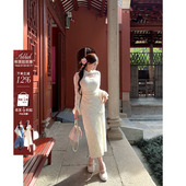 雪尼尔蕾丝玫瑰花连衣裙女微胖大码 安妮不火 新中式 国风收腰裙子