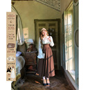 安妮不火 学院连衣裙 显白焦糖栗子色格纹拼接系带长裙女微胖大码