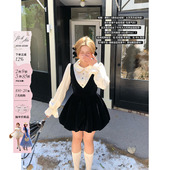 显瘦气质花苞裙 微胖大码 安妮不火 甜美丝绒连衣裙女2025秋冬新款