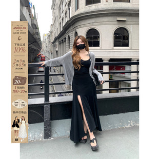 微胖大码 新款 显瘦连衣裙 开叉鱼尾吊带裙女收腰2024夏季 安妮不火