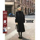 微胖大码 安妮不火 双排扣呢子大衣女2024秋冬新款 气质毛呢长外套
