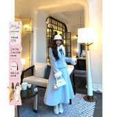 安妮不火 千金风两件套 毛毛拼接夹棉呢外套&绒里半身裙女微胖大码